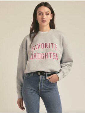 Favorite Daughter THE COLLEGIATE SWEATSHIRT Pink/ Gray Size XS